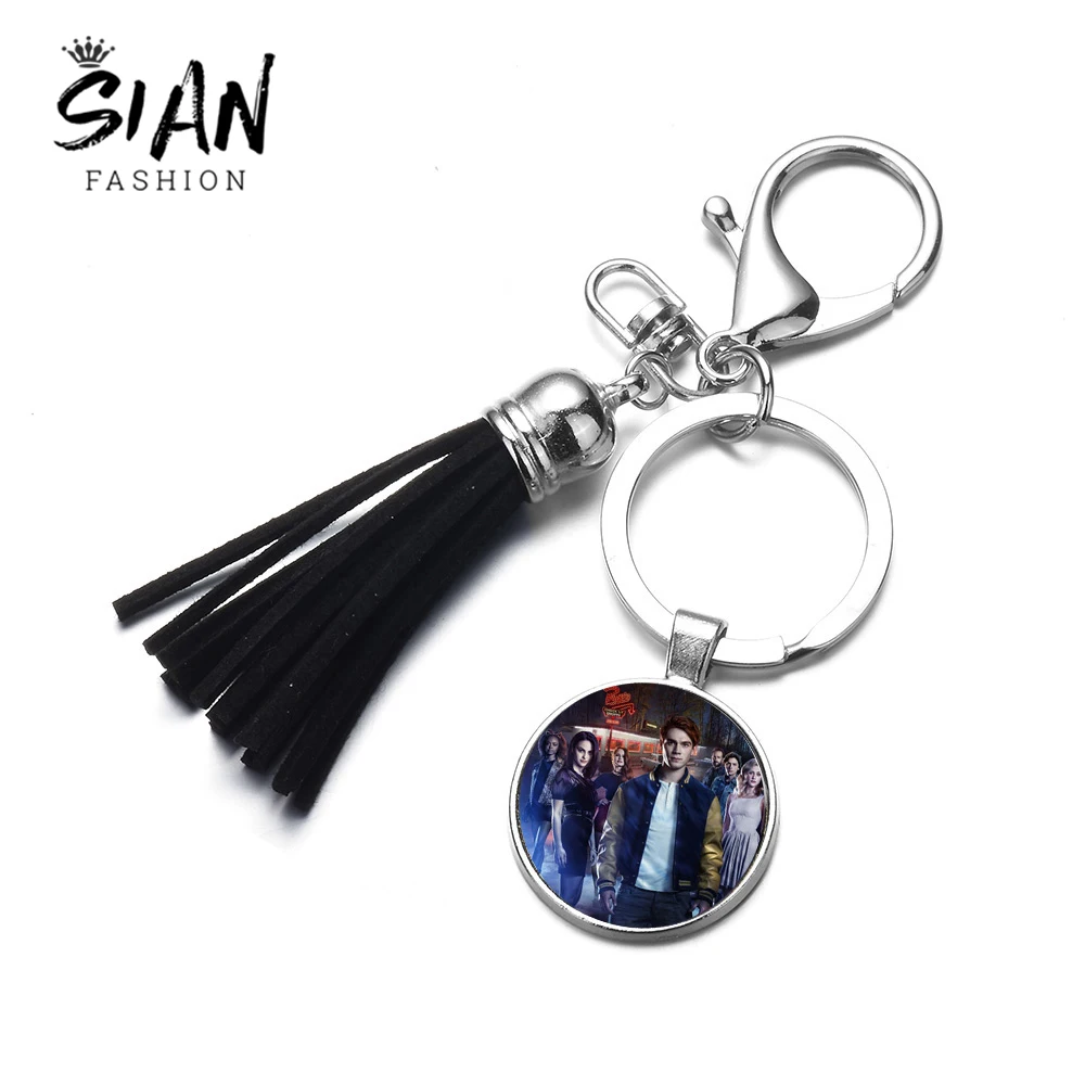 SIAN Fashion высококачественный брелок с кистями, южная сторона, змеи, 3D печать, стеклянный купол, автомобильный брелок, сумка, шарм, крутой подарок