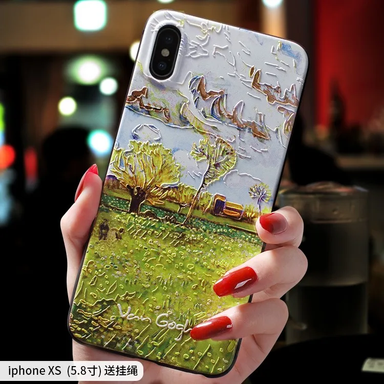 Чехол для Iphone XS MAX X XR с рельефным рисунком подсолнуха и растительного поля Ван