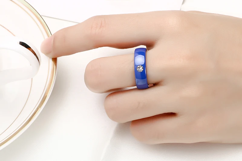 Розовые керамические кольца для женщин, кольца из керамики, s Bling CZ Stone, керамические обручальные кольца, ювелирные изделия для костюма