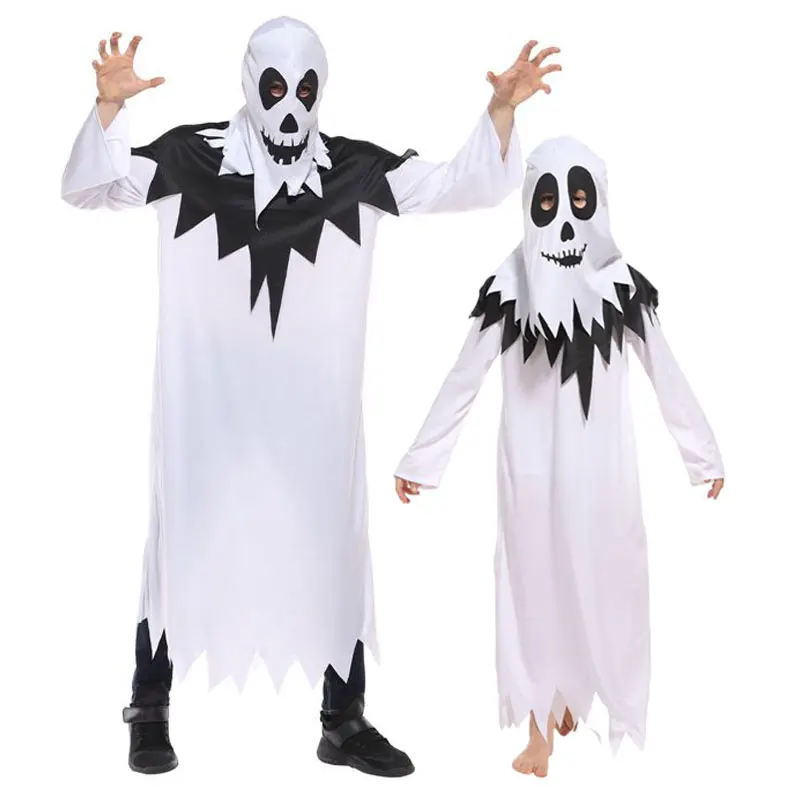 

Umorden Halloween Family Matching Kids Adult White Hooded Robe Ghost Costume Boys Men Carnival Party Fancy Cosplay Clothes