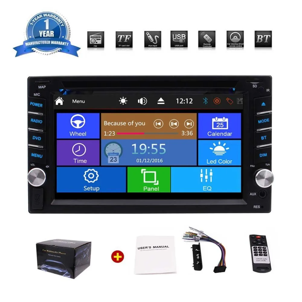 Eincar стерео Bluetooth двойной Din автомобильный Радио мультимедийный плеер 6 2 дюймов DVD