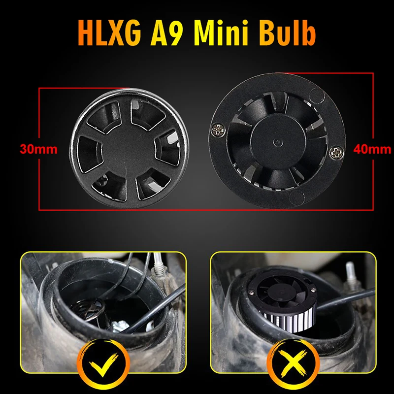HLXG 10000lm H4 h7 led Canbus шарики 72 W фар автомобиля мини фары Противотуманные 9005 HB3 9006 HB4 H1 H8
