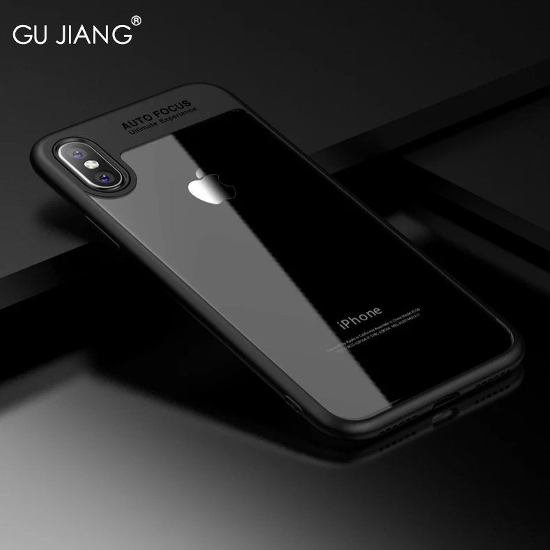 GU JIANG Luxury Nature HD Clear Transparent Phone Silicone Protector Case for iPhone X Ultra-thin TPU Cover Bag iPhoneX |