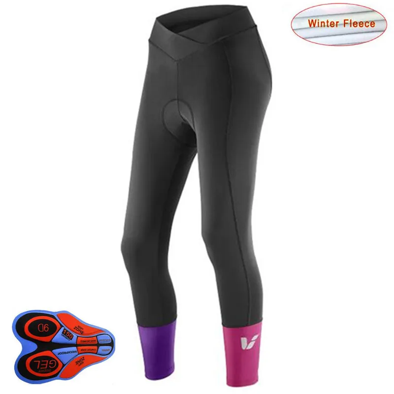 Черные/красные зимние велосипедные брюки для девочек с гелевыми вставками 9d