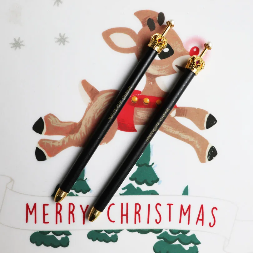 Классическая шариковая ручка с черной короной 36 шт./лот синие чернила стильная