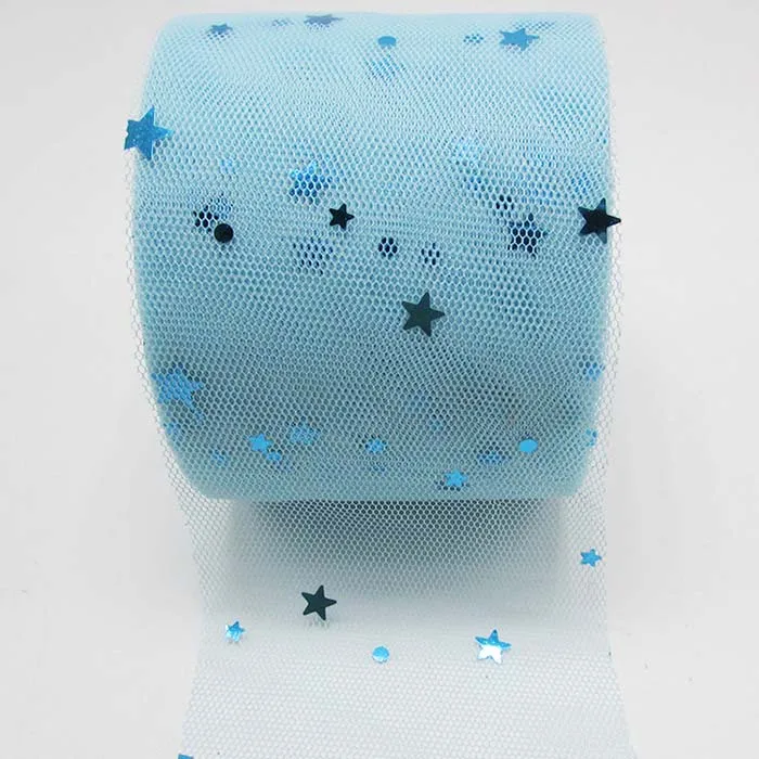 blue 6 см x 25 ярдов кроя из сетчатой ткани для детей заколки для волос аксессуары DIY ручной работы сетчатая лента - Цвет: blue