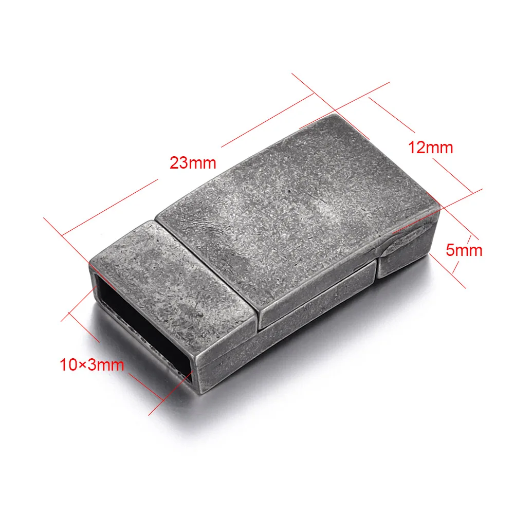 Hole 10x3mm Нержавеющая сталь Магнитная застежка отверстие 6*3 мм 8*3 мм 10*3 мм Винтаж кожаный шнур магнит застежками Браслет DIY расходных материалов для изготовления ювелирных изделий - Цвет: Hole 10x3mm