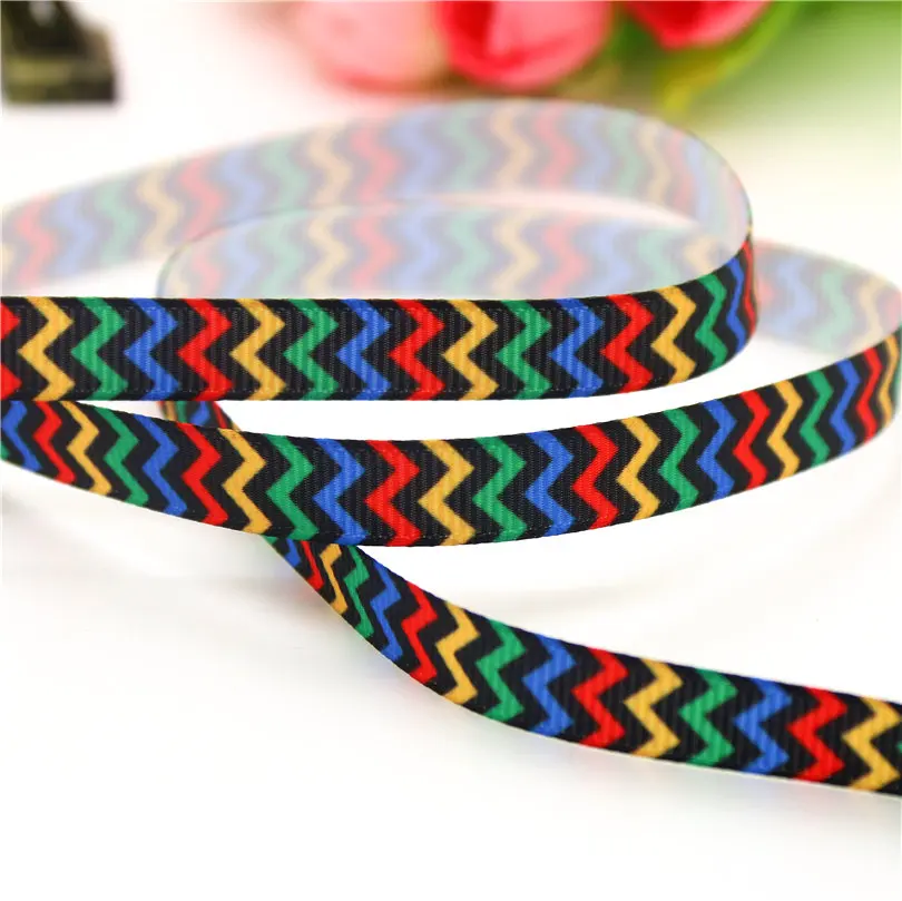DUWES 3/8 ''Бесплатная доставка шеврон радужная полоса четырехлистная лента с