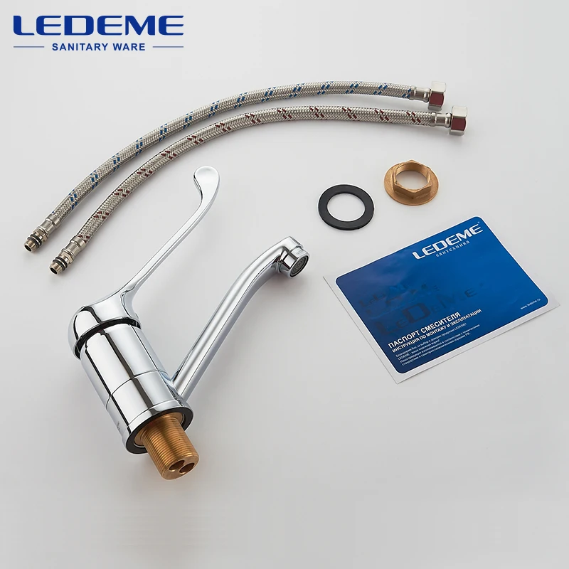 LEDEME Смеситель для кухни с гайкой латунь Цвет: хром L4579 2|torneira cozinha|hot kitchenkitchen tap |