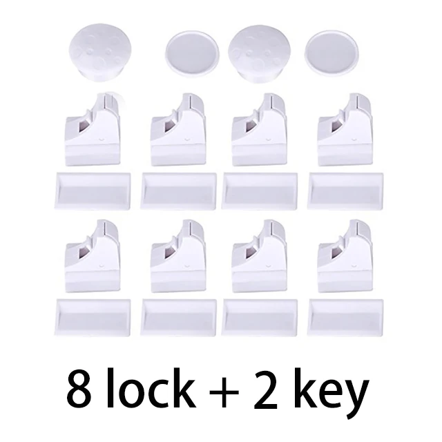 8lock-2key Магнитный замок для детей, безопасный шкаф, невидимые замки, магнитная система блокировки, детские защитные замки, защита детей - Цвет: 8lock-2key