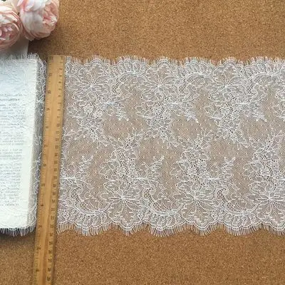 white 3 м/лот ресницы кружева 24 см ширина кружевная отделка кружевная ткань ручной работы DIY аксессуары для одежды - Цвет: white