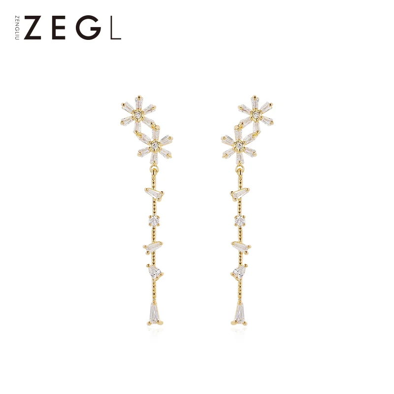 Серьги-кисточки женские ZEGL маленькие модные серьги с цветами 2019 | Украшения и