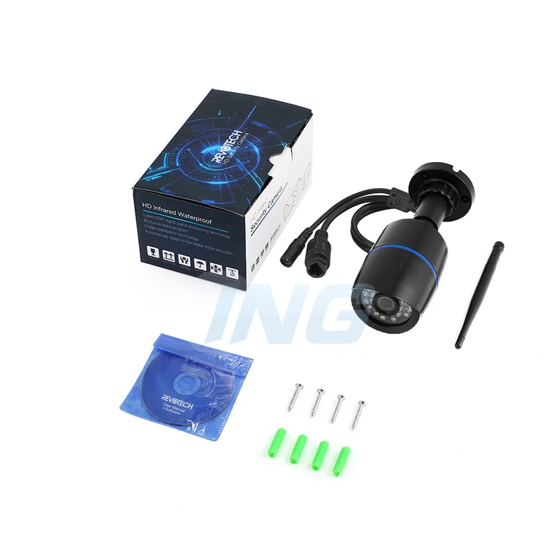 H.265 WIFI 1920x1080 P 2.0MP Водонепроницаемая цилиндрическая ip-камера 24LED ночное видение