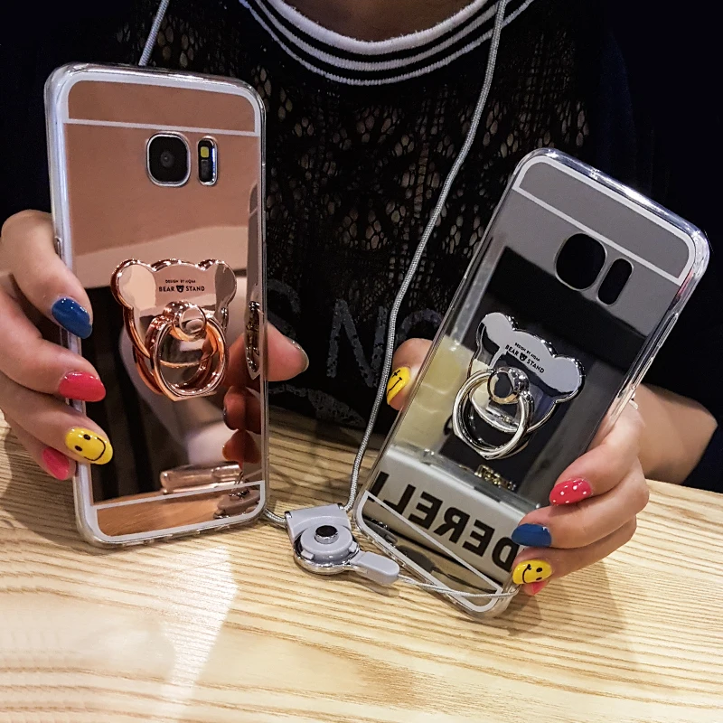 Мягкий силиконовый Зеркало чехол для телефона Samsung Galaxy S5 S6 S6E s7 s7e s8 s9 плюс 4