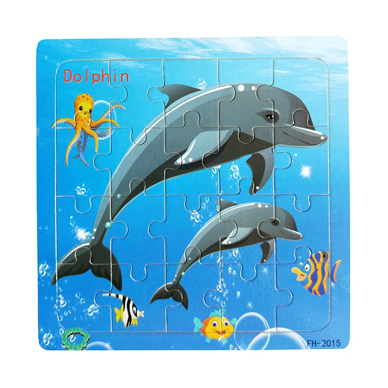 Детские игрушки 20 шт./компл. мультфильм животных головоломки имеют ссылки на фотографии деревянные игрушки для детей обучающие подарок yu-gi-ой