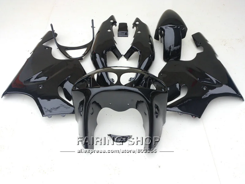 Все черный окрашенные Обтекатели пригодный для Kawasaki ninja ZX7R 1996 1997 1998 2002 2003
