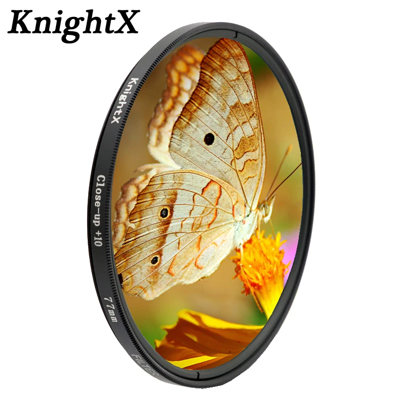 Макрообъектив KnightX colse up 10 + фильтр для объектива 49 мм 52 55 58 67 72 77 nikon sony canon