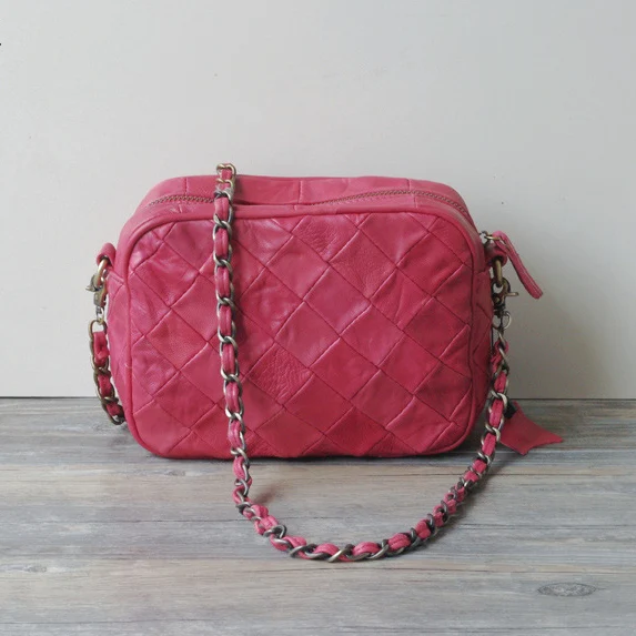 Натуральная кожа небольшой ручной работы из мягкой овчины женщины сумку