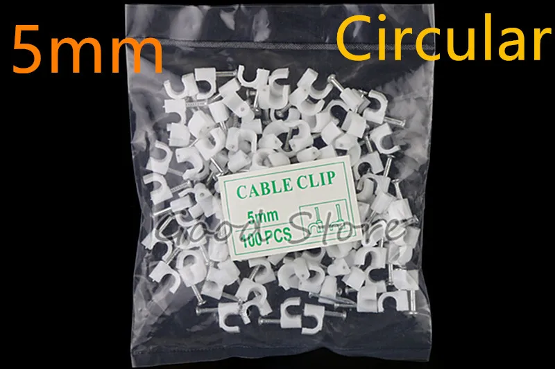100 шт./лот круглый 5 мм мешок для ногтей зажим проволоки пластиковая пряжка линия