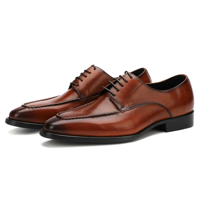 Элегантные мужские оксфорды из натуральной кожи в стиле дерби формальное платье