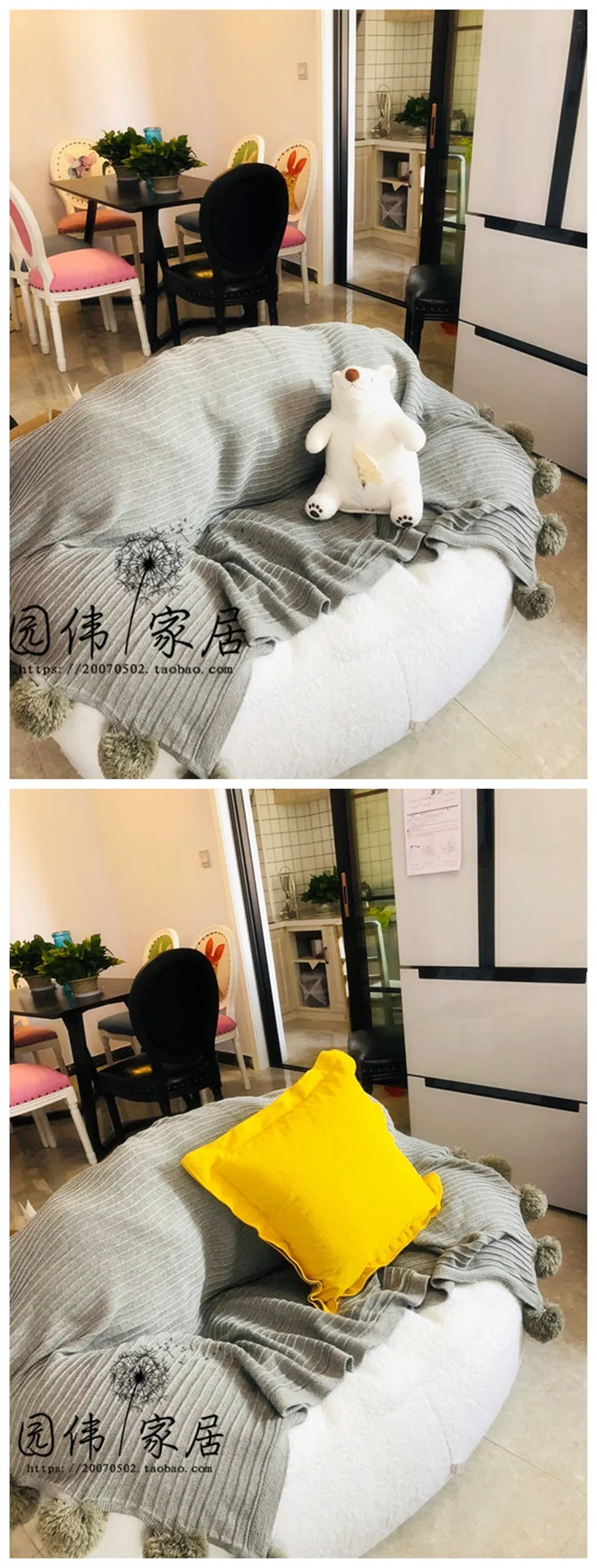 Высокое качество овечья кожа бархат Beanbag кровати ленивое сиденье компьютерное кресло мебель для гостиной диван стулья 2 размера