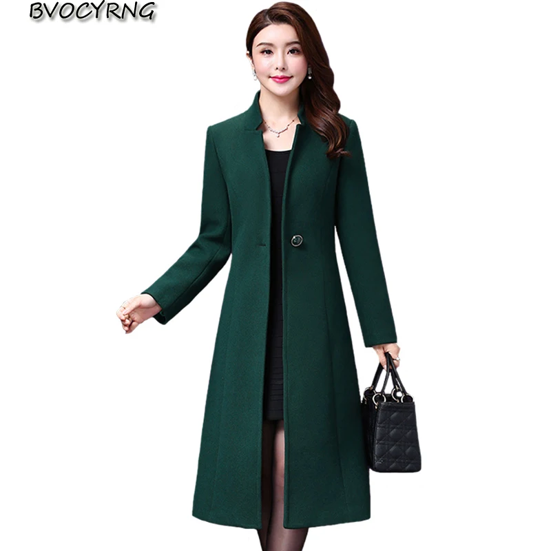

Woolen Coat Female 2018 autumn and winter New Plus Size Middle-aged omen Wool Parka High-grade Cashmere Jacket Long Slim Coats