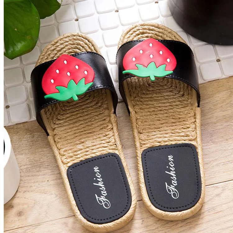 Женские шлепанцы из пеньковой ткани CuddlyIIPanda летние прозрачные для пляжа
