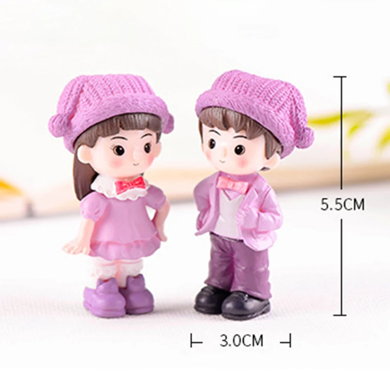 2 шт./компл. милая пара миниатюрная фигурка любовника микро пейзаж орнамент для