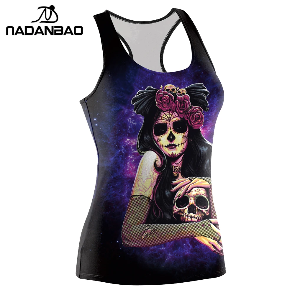 NADANBAO Dark Sugar Jack Skellington майка для женщин Хэллоуин Мультфильм Труп невесты печатных топы без рукавов Обрезанные Feminino