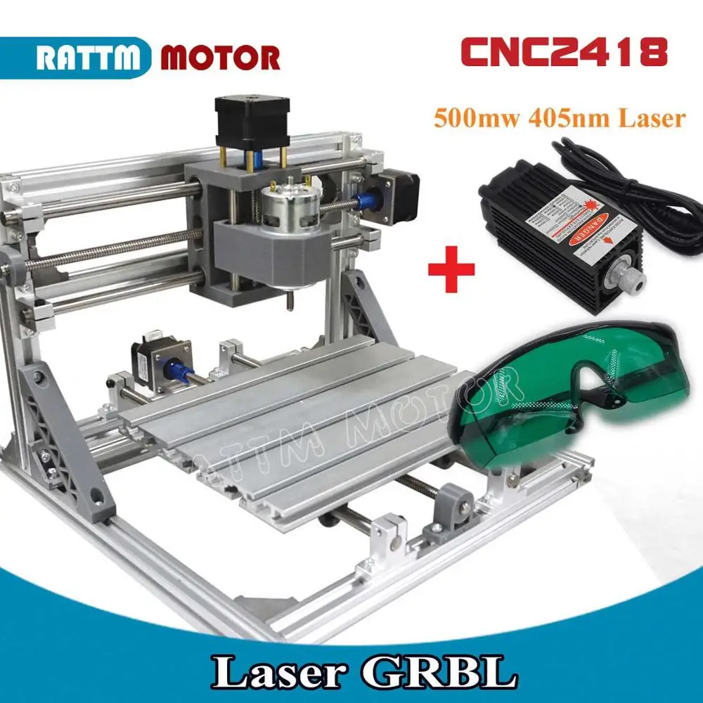 ЕС корабль! CNC 2418 GRBL управление Diy станок с ЧПУ рабочая зона 24x18x4,0 см, 3 оси Pcb ПВХ фрезерный станок резьба гравер, v2.5 - Цвет: 2418 with500mw laser