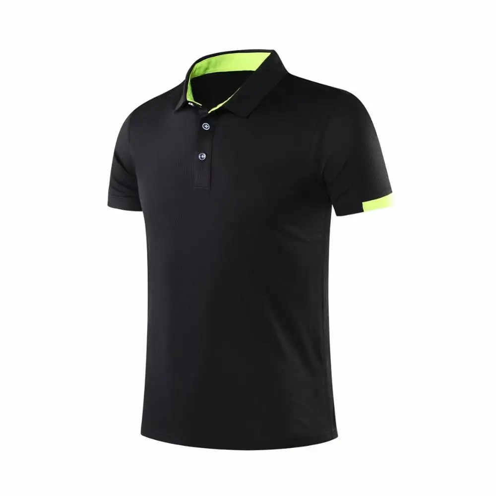 S219 black Футболка Поло для спортзала, для бега, Мужская быстросохнущая дышащая футболка для гольфа, для бега, облегающие топы, футболки для спорта, фитнеса, спортзала, тенниса, футболки - Цвет: S219 black