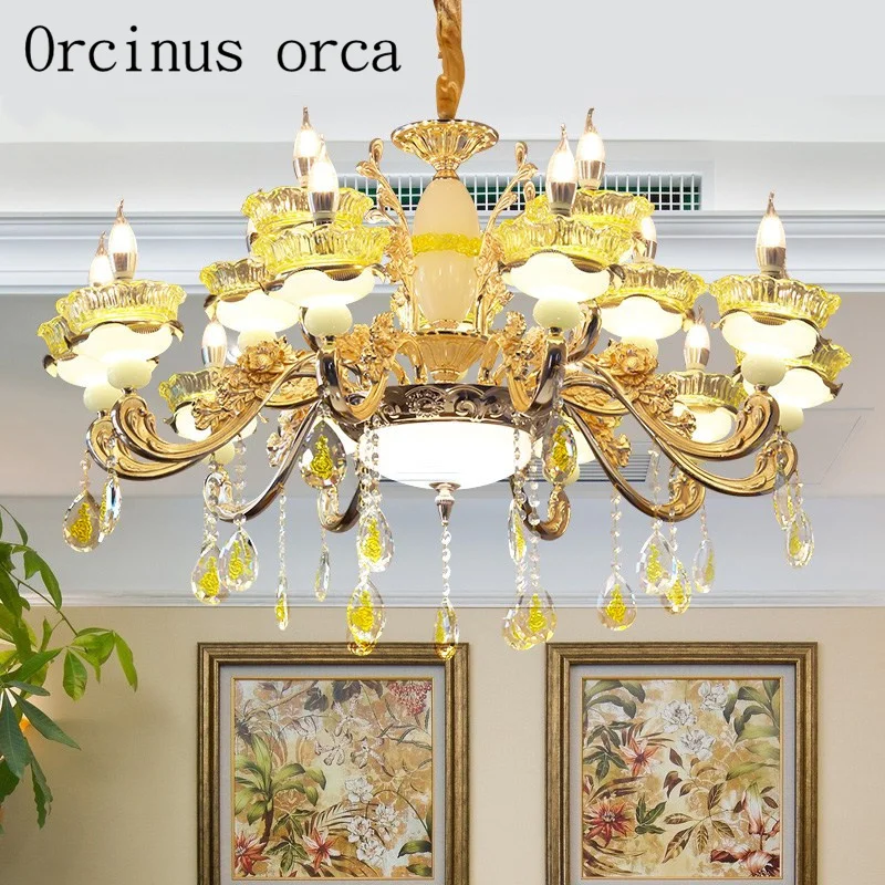 Хрустальная люстра в Европейском стиле роскошная атмосферная лампа из нефрита