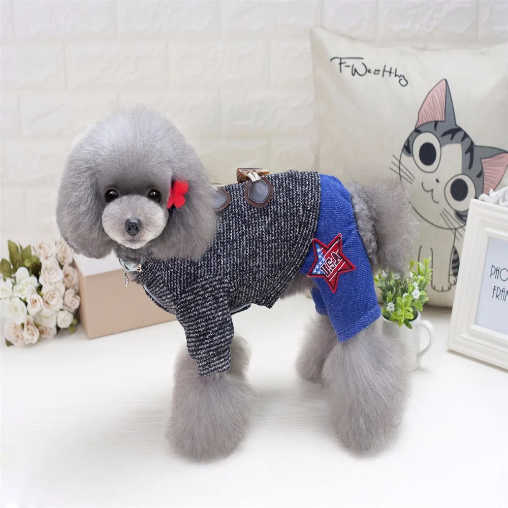 Новое поступление Симпатичная зимняя куртка для собаки с четырьмя ножками В