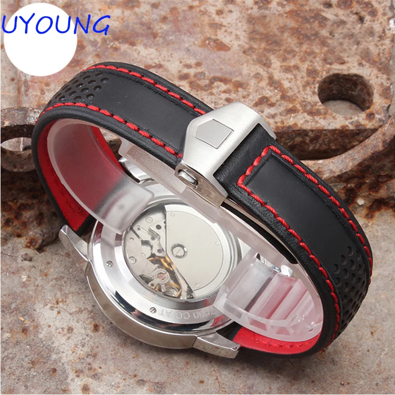 Ремешок из натуральной кожи для мужских часов воздухопроницаемость с