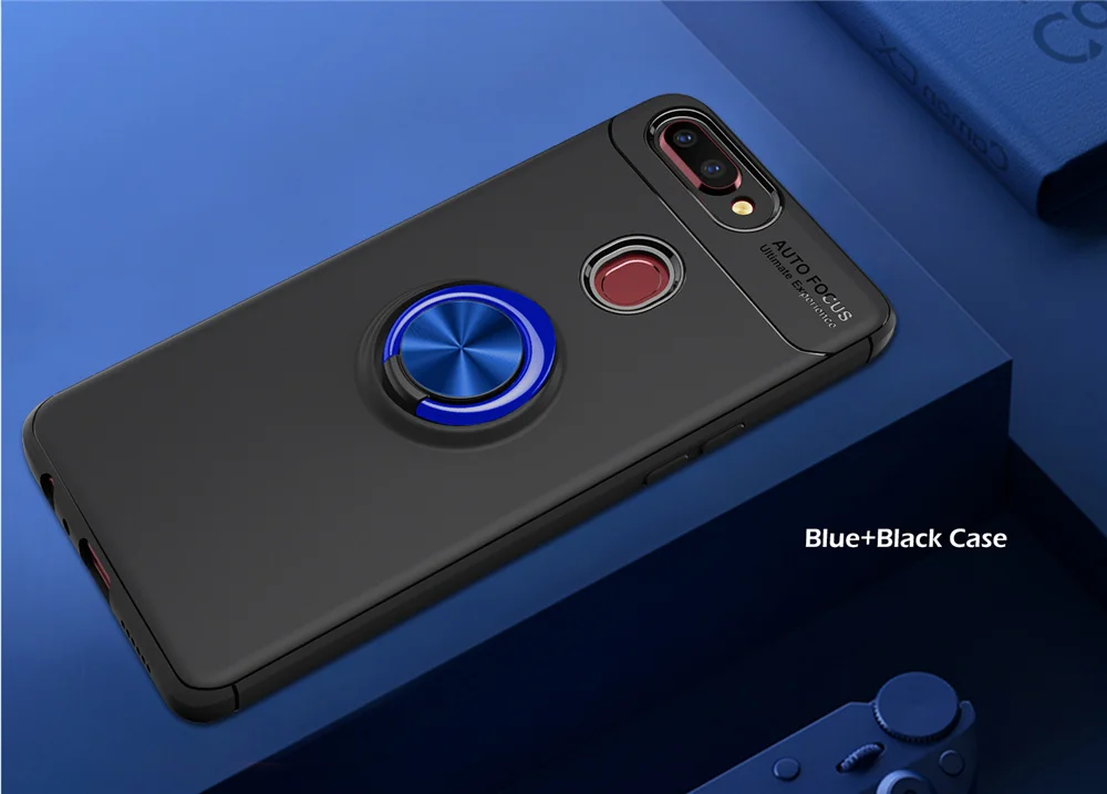 Voppton для OPPO A7 AX7 чехол Автомобильный держатель Стенд Магнитный кронштейн палец кольцо мягкое силиконовое покрытие чехол для OPPO A5S AX5S противоударный