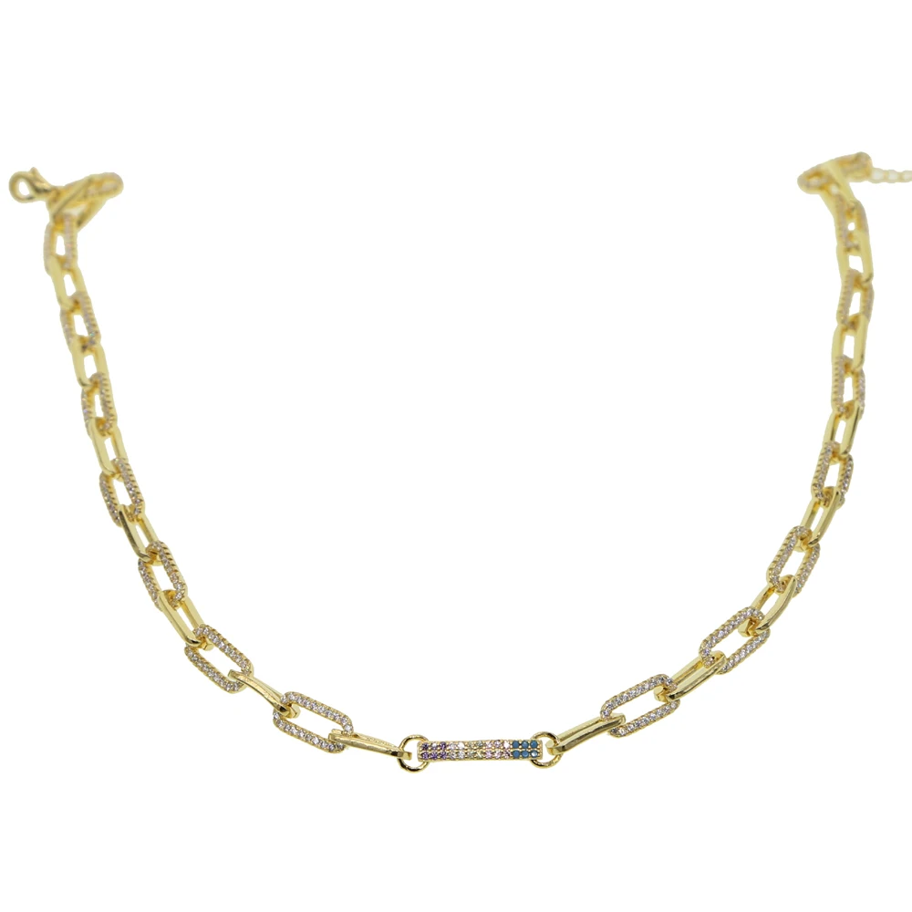 Женский браслет в стиле хип-хоп с фианитами 15 + 4 см | Украшения и аксессуары