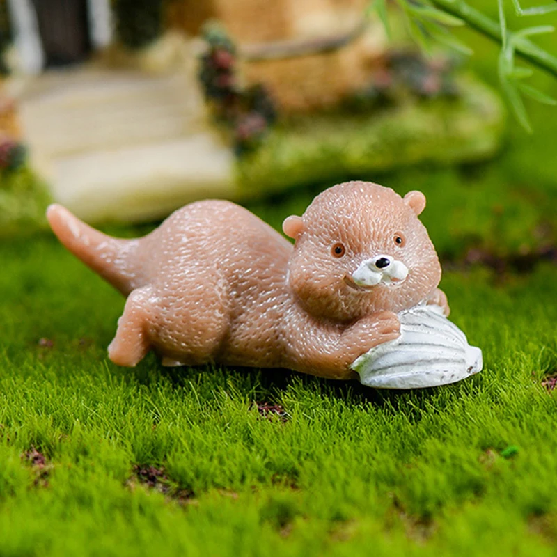 1 шт. искусственная выдра модель экшн-фигурки животных миниатюрная домашний сад
