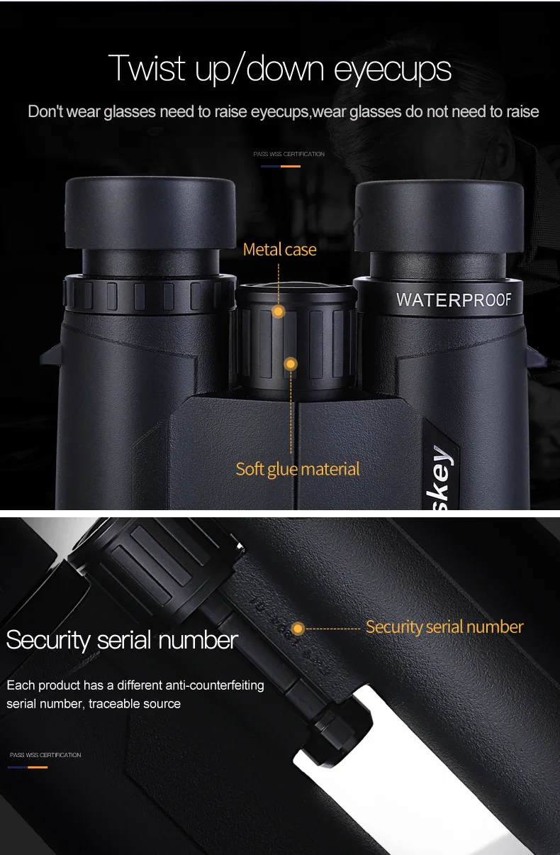 Eyeskey HD BAK4 SMC5 оптика 8x32/8x42/10x42 зум водонепроницаемый азот Монокуляр бинокулярный телескоп для охоты на открытом воздухе