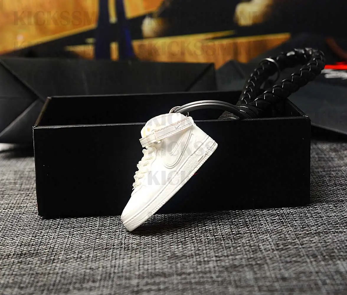 DIY Джордан Ретро OG Air Force 1 высокий белый 3D брелок в виде кроссовка сумка коробка Подвеска для пары Кукла аксессуар
