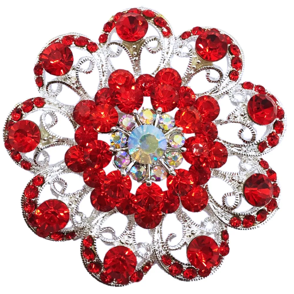 

Red 65mm Flower Rhinestone Brooches Women's Alloy Branch Brooch Pins Suits Dress Banquet Brooch High Quality Gift BRO51