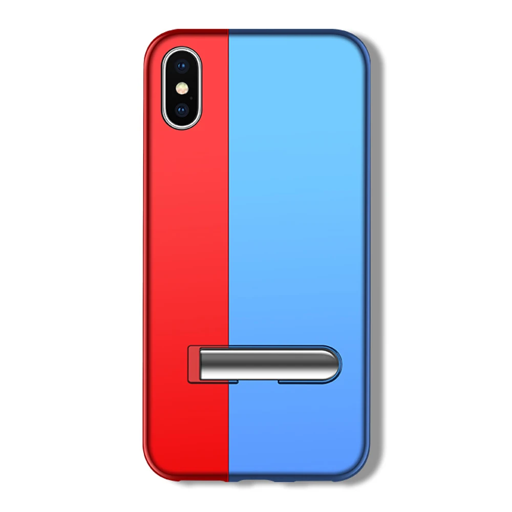 Red Blue CASEIER Adsorption Magnetic Case For iPhone 7 XS MAX XR 6S X Cool Metal Magnet Cover For iPhone 6 6s 7 8 Plus X XR XS Max Holder - Цвет: Red Blue