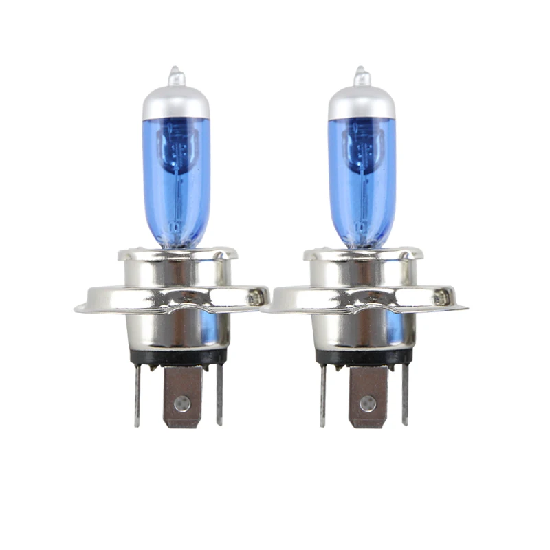 Комплект из 2 предметов H4 9003 HB2 P43t 60 W/55 W 12V 6500 к Высокий/Низкий Привет/ближнего и дальнего света для вождения автомобиля головной светильник замена галогенных ламп, H4 синий Стекло головной светильник