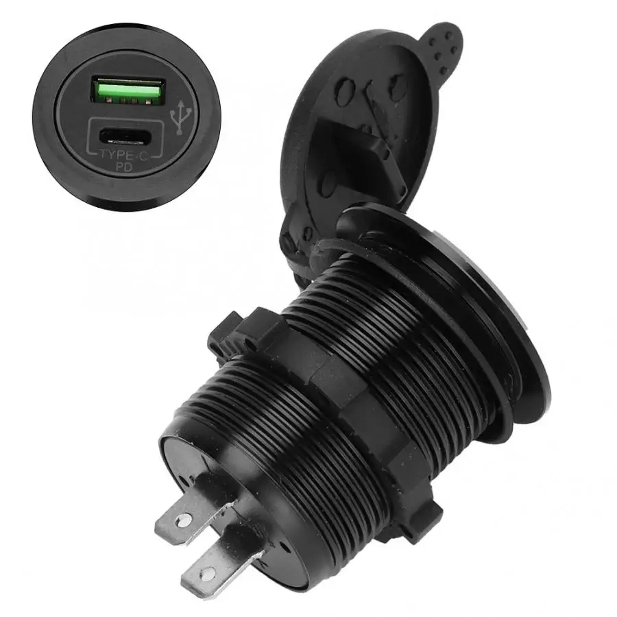 QC3.0 + Тип C PD Автомобильная Морская Лодка USB быстрая зарядка светодиодный