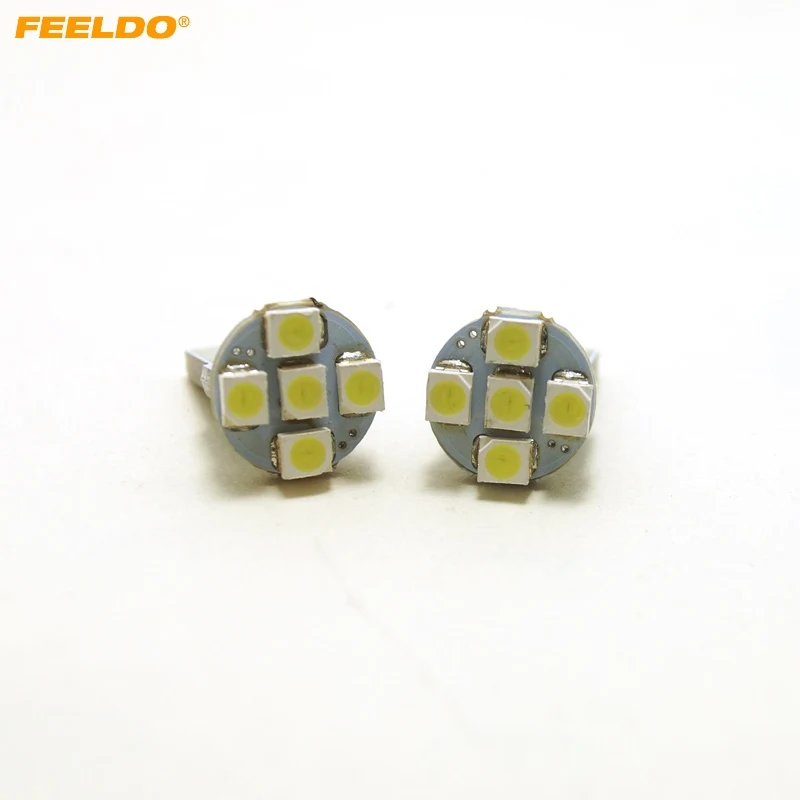 FEELDO 4 шт. DC12V T10/194/168 клиновидный 1 Вт 1210 5SMD светодиодный белый светильник для
