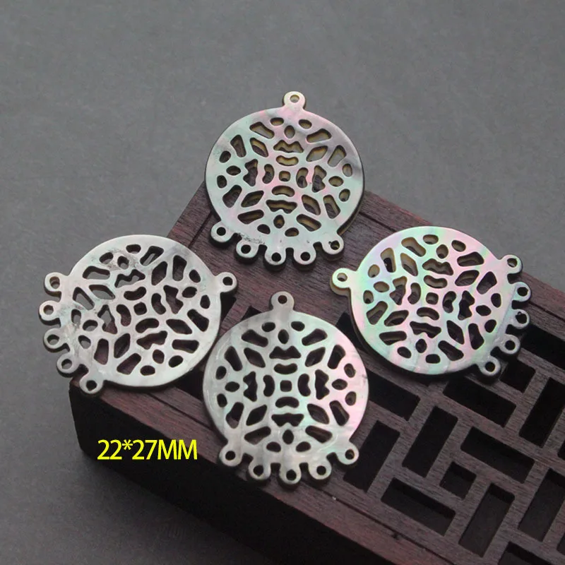 30pcs /lot Black Color Nautral Hollow Cut Mother Pearl Shell Beads MOP for DIY Jewelry | Украшения и аксессуары