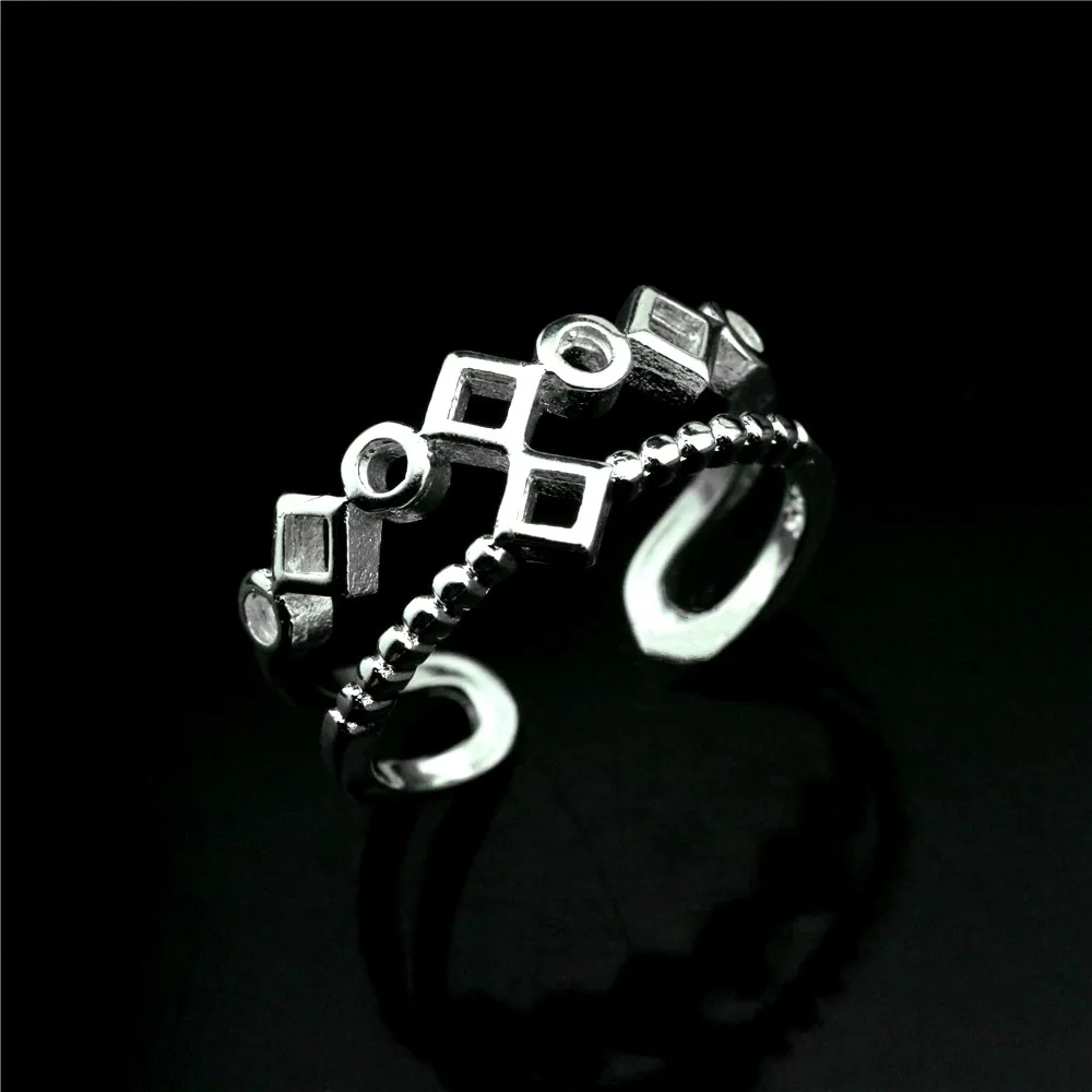 Открытое кольцо из стерлингового серебра 925 пробы с цирконием новое уникальное