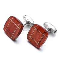 luxury wood cufflinks high quality brand jewelry square rosewood cuff links for mens best gift formal business wedding cufflink