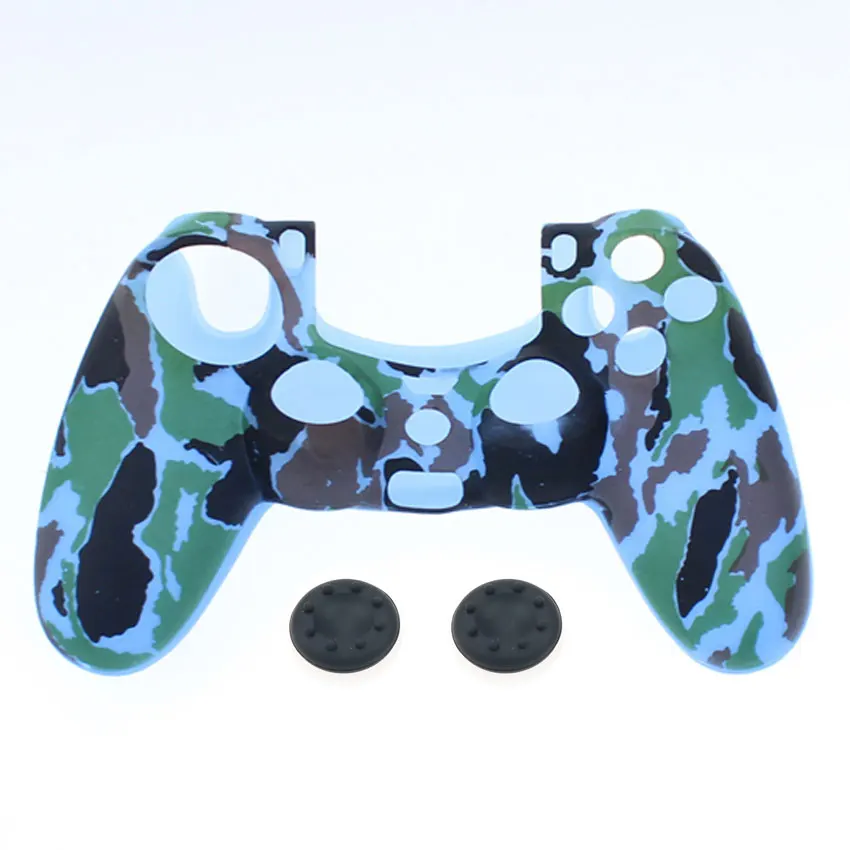 YuXi мягкий силиконовый резиновый чехол для Play Station Dualshock 4 PS4 DS4 Pro тонкий контроллер кожи+ ДЖОЙСТИК ручки крышки - Цвет: E