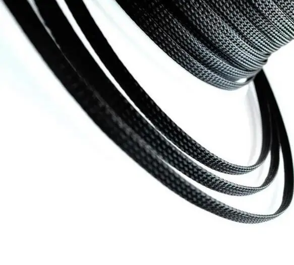 1 м 7 мм Диаметр Обычная защита проводов черный ПЭТ нейлоновая плетеная кабельная