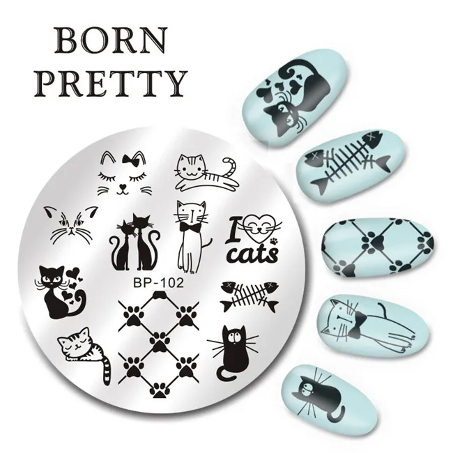 BORN PRETTY квадратный дизайн ногтей штамп шаблон цветок лоза листья розы Цветочный Рисунок печатная пластина для маникюра трафарет 6 см - Цвет: BP-102